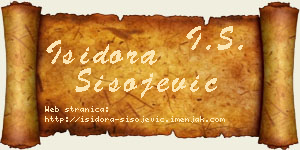 Isidora Sisojević vizit kartica